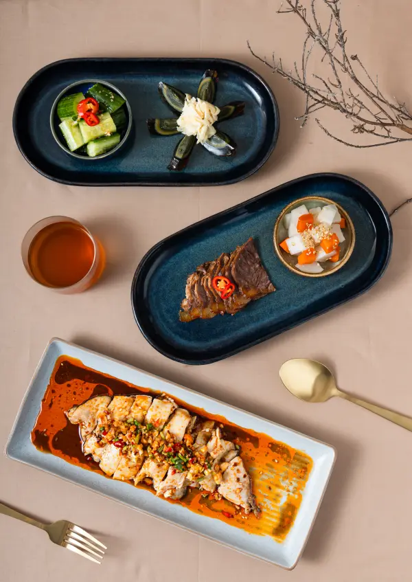 Flat-lay of appetisers, market stall menu photography for Perth food vendors.