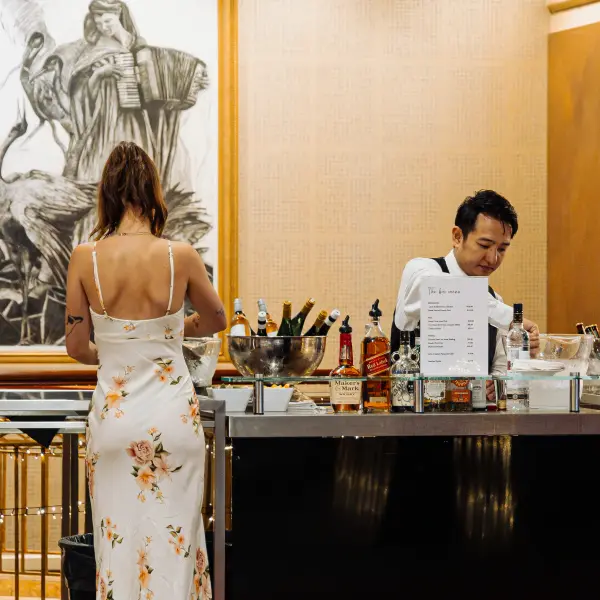 A complete event bar setup photographed for catering photography in Perth.