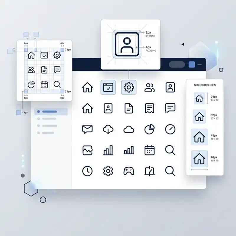 Consistent custom icon set for SaaS product interfaces