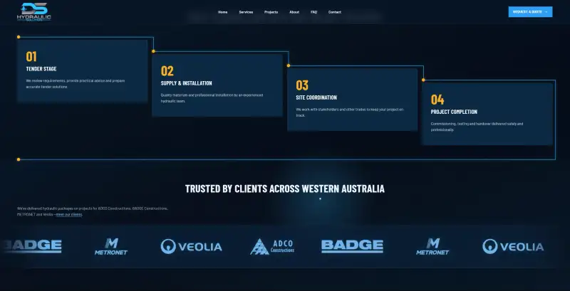 Real website screenshot from an Amplify Creative Lab case study.