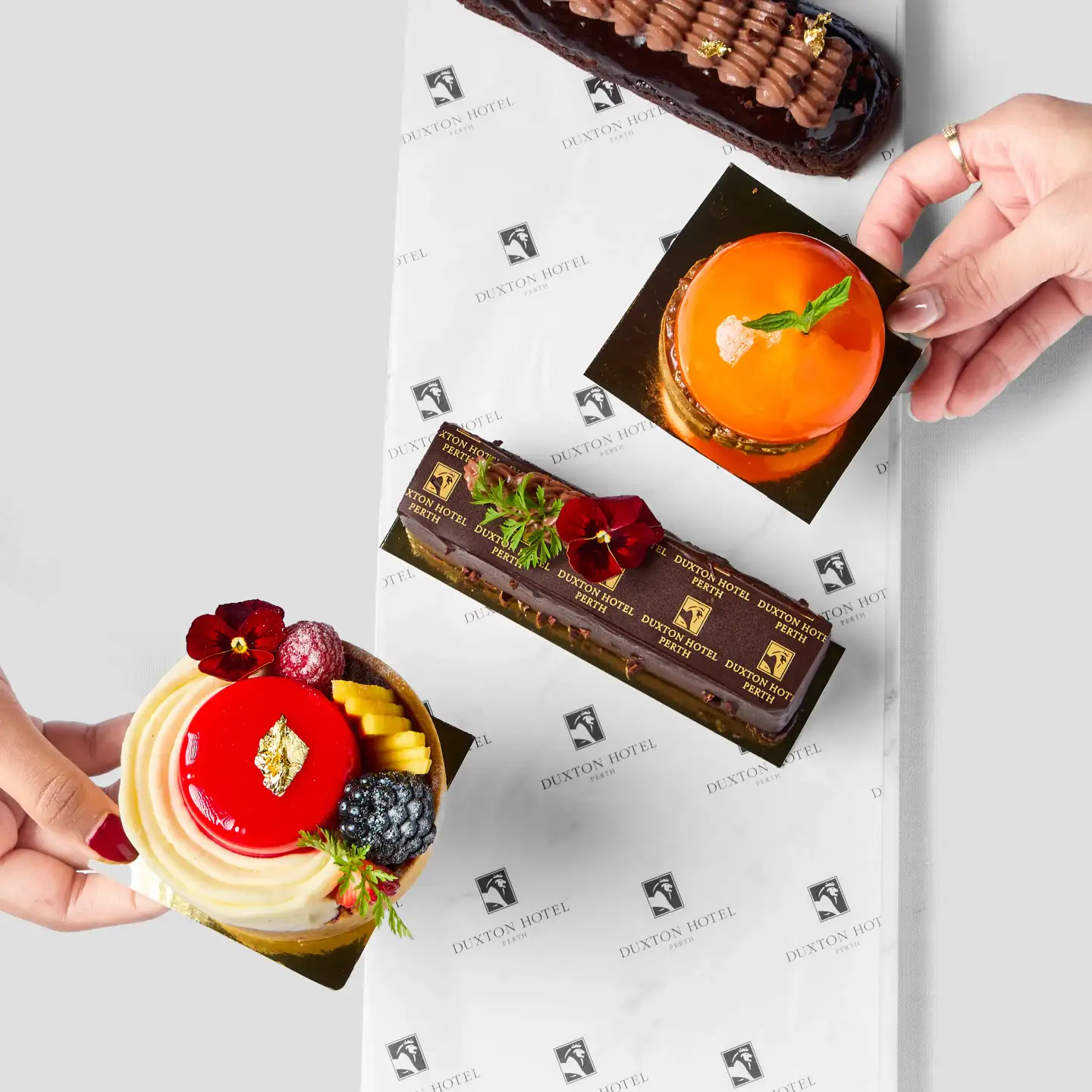 A dessert service detail photographed for restaurant photography in Perth.