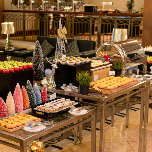A complete buffet station photographed for catering photography in Perth.