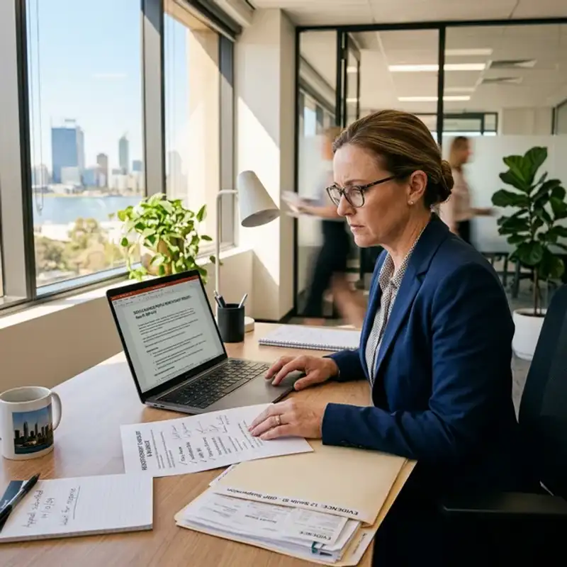 Business owner reviewing Google Business Profile reinstatement steps on a laptop in Perth