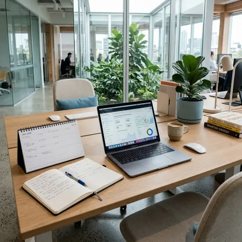 Joondalup business owner planning a 30-day Google Maps SEO strategy on laptop