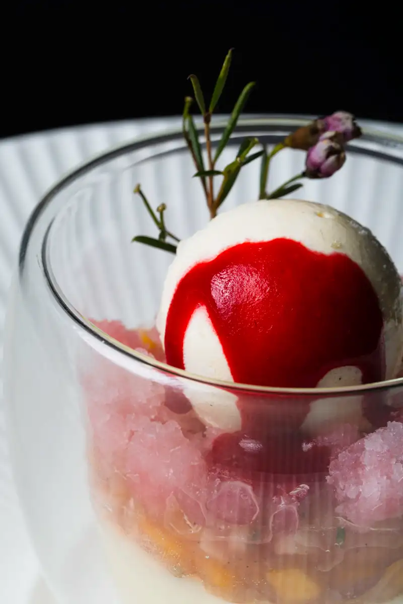 Close-up macro dessert photography at a Perth restaurant, representing the visual quality Northbridge venues need on their websites