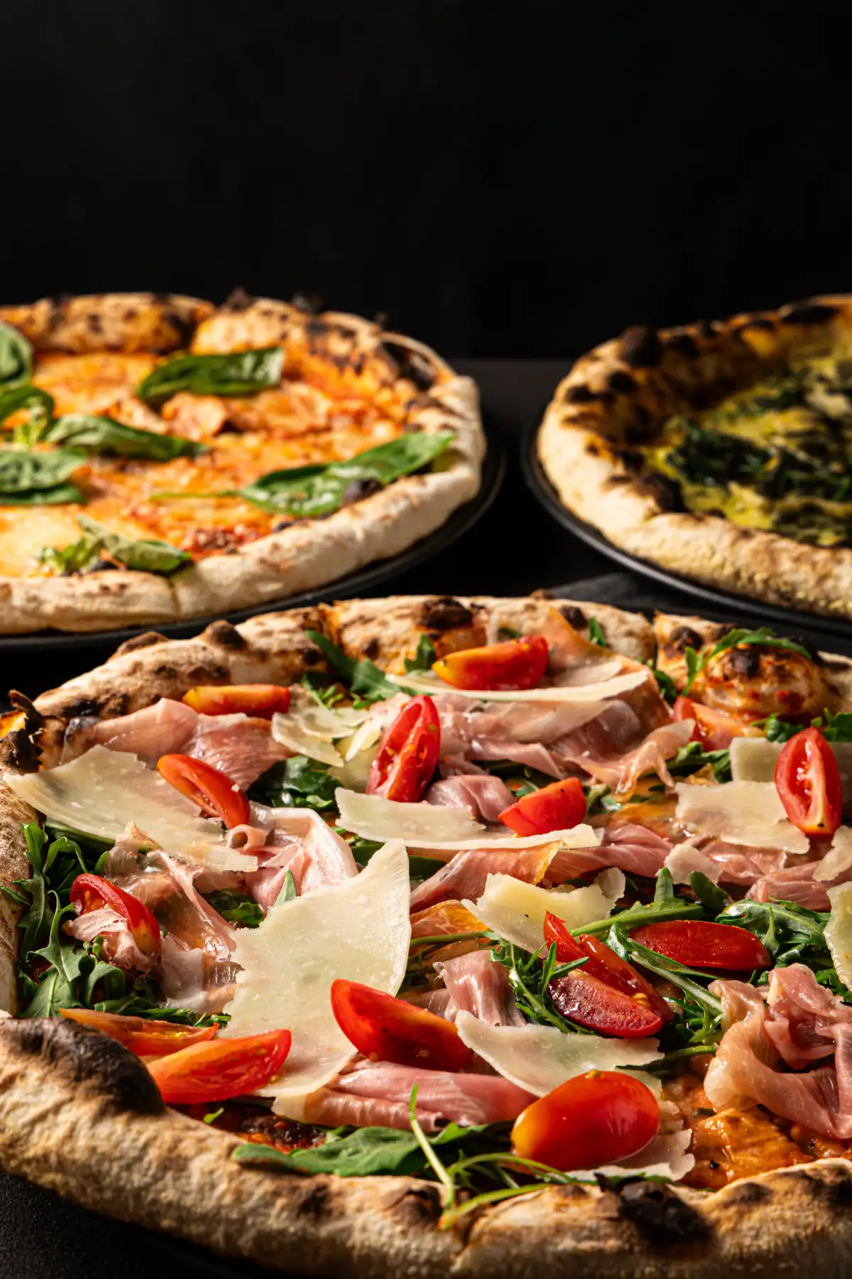 A pizza menu spread photographed for menu photography in Perth.