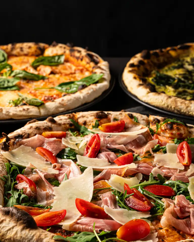 Gourmet pizzas photographed for Perth menu photography