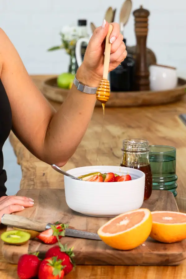 Healthy breakfast bowl styled for a Perth cafe, professional food photography by Amplify.