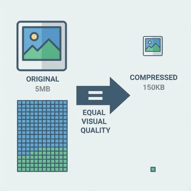Side‑by‑side comparison of uncompressed vs compressed food photography for a Perth restaurant, showing file size reduction from 6.2 MB to 420 KB.