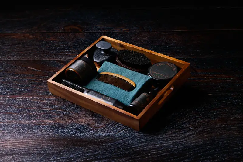 Kelly Beard Co grooming products photographed as a clean commercial range.