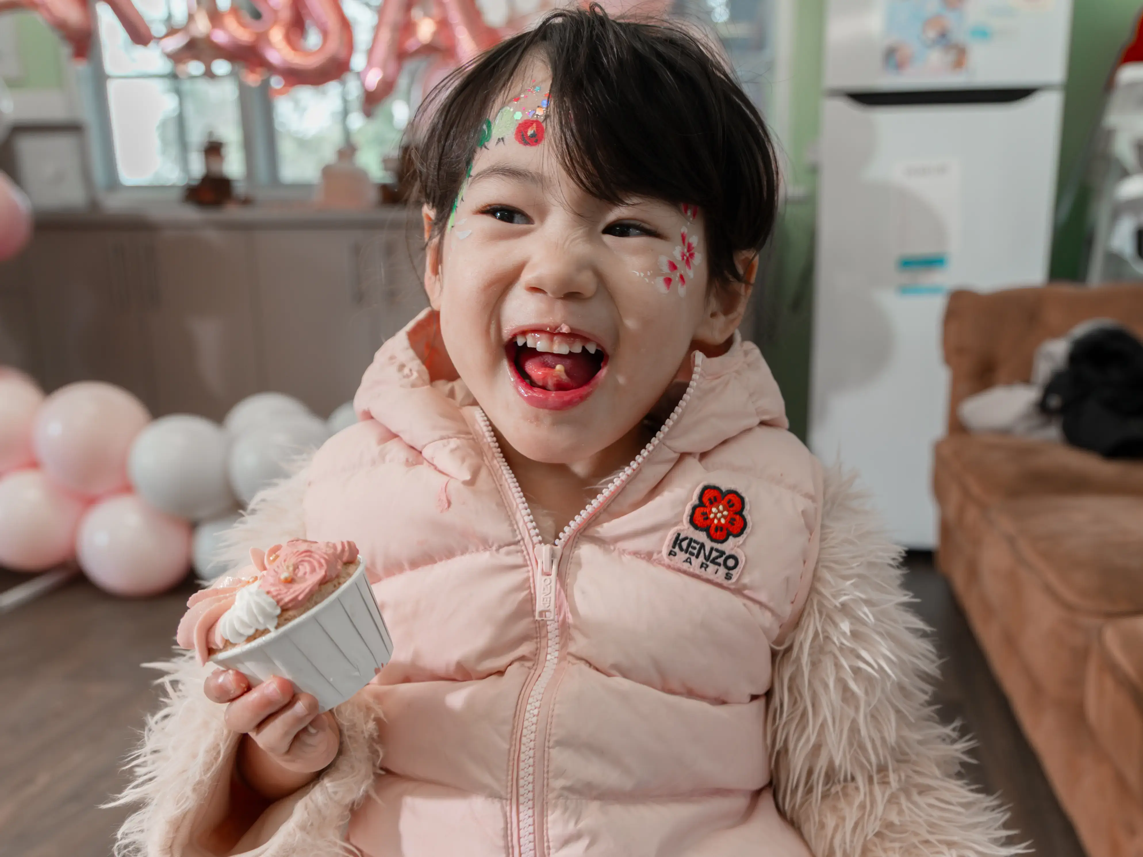 Birthday cupcake detail photographed at a Perth kids' party