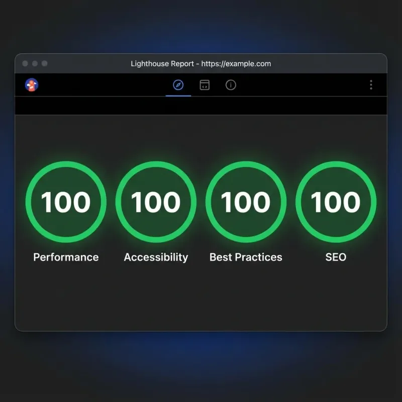 Google Lighthouse performance report showing Core Web Vitals scores for a Perth restaurant website.