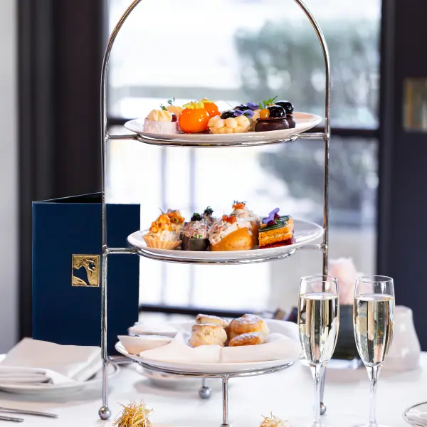 Luxury high tea dessert stand at Duxton Hotel Perth.