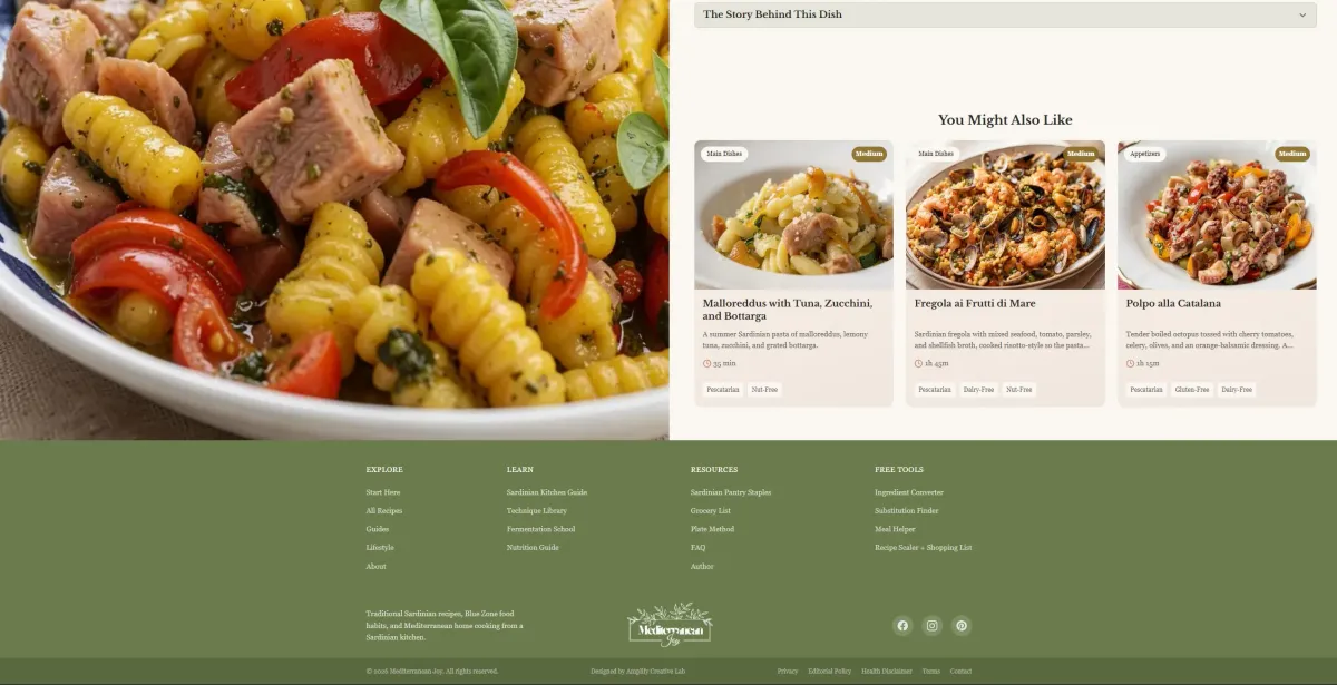 La Delizia Lab pasta homepage