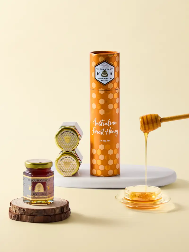 House of Honey products styled as a premium retail display.