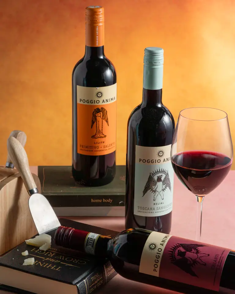 Wine range photographed for a product campaign
