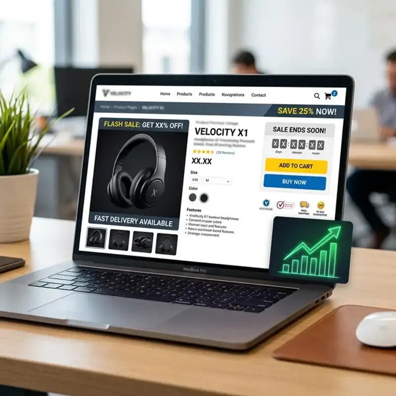 Ecommerce campaign graphics linked to conversion improvement