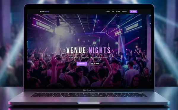 Website design for Venue Nights