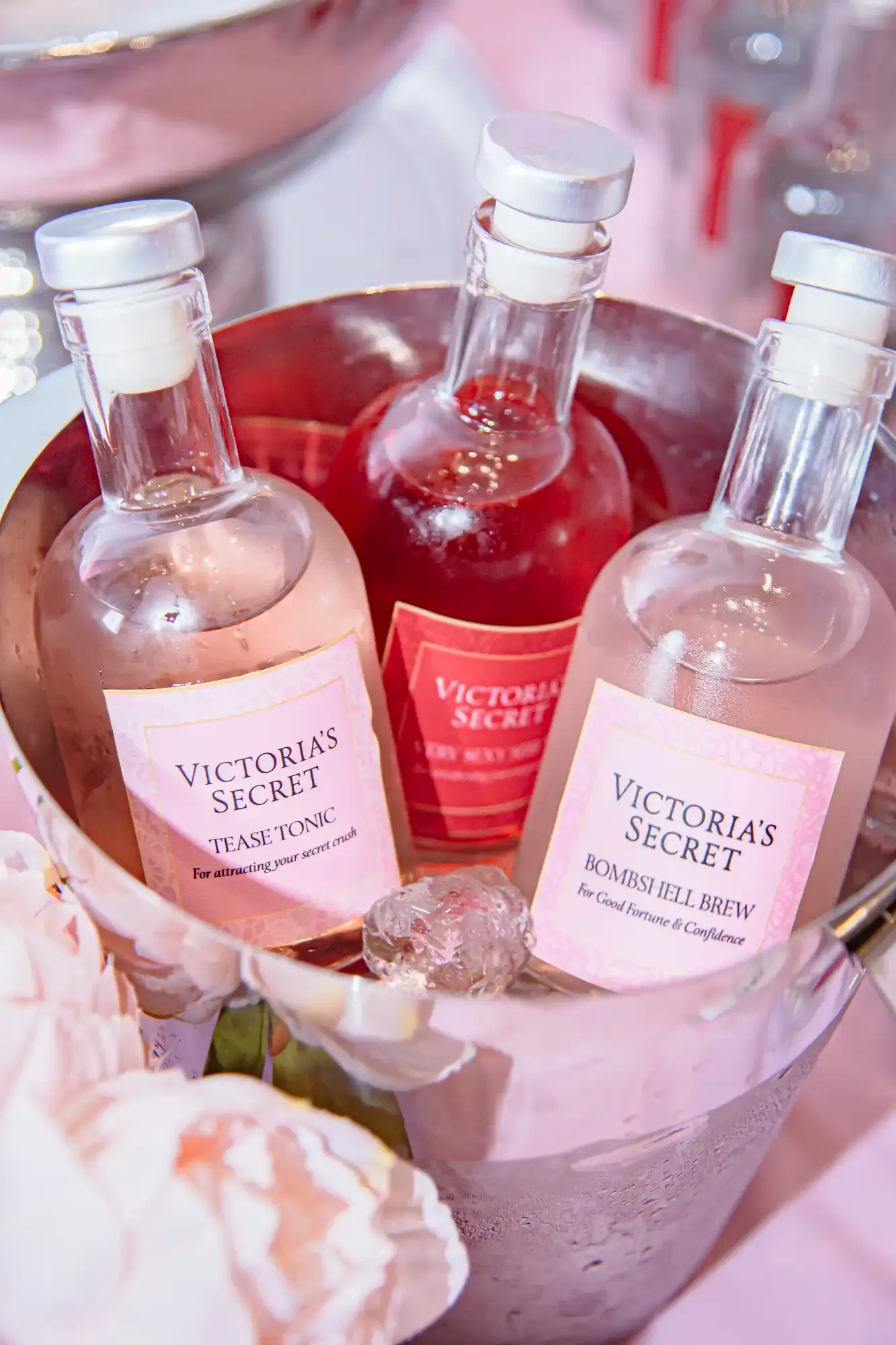 Branded cocktail bottles photographed at a Perth retail launch