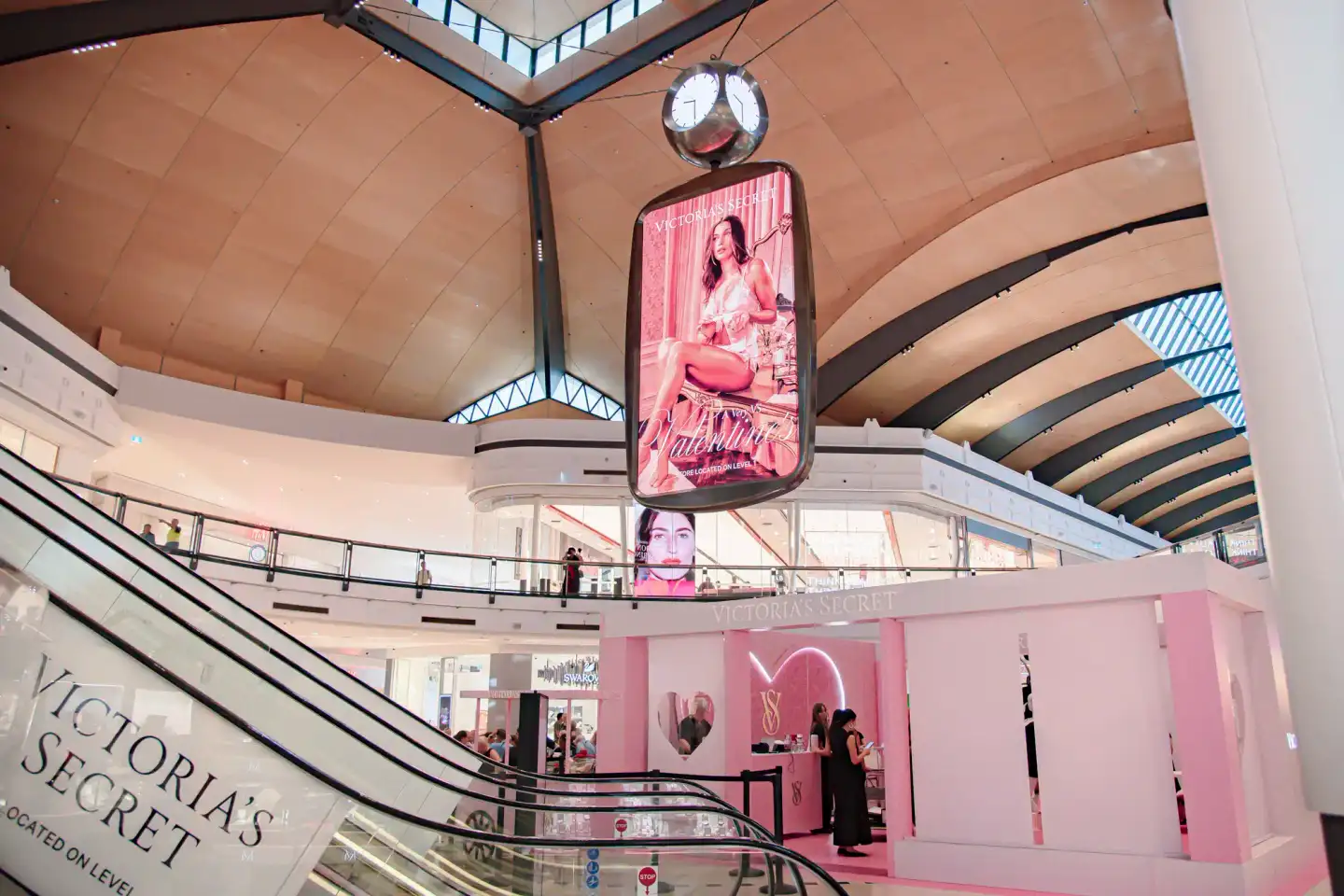 Wide establishing photograph of a branded Perth retail activation.